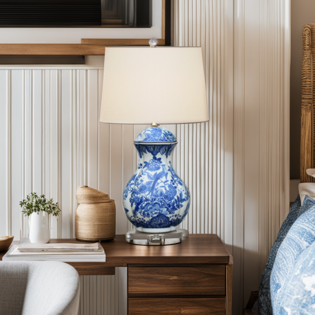 Blue and white online porcelain table lamps