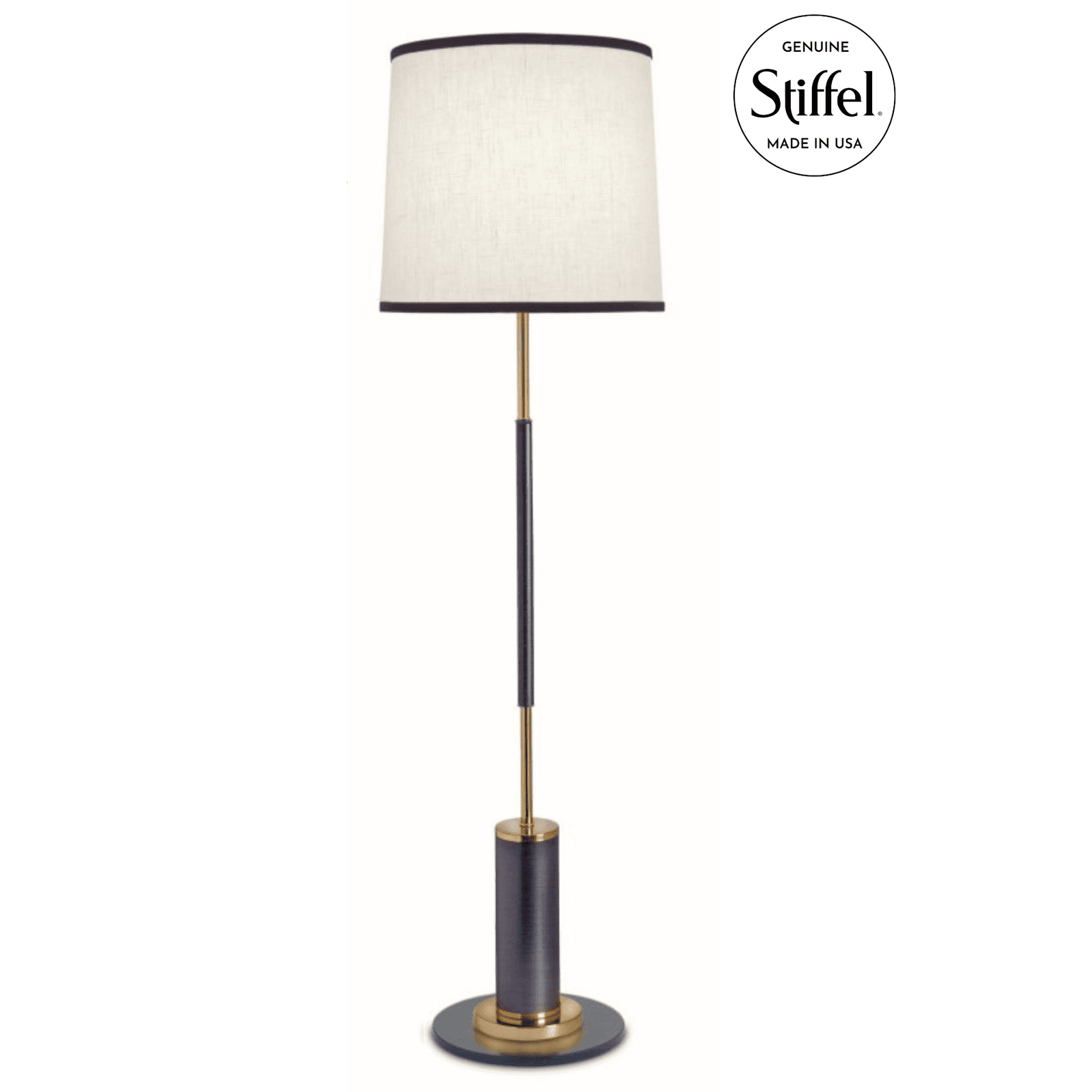 Stiffel Signature Matte Black & Polished Gold Floor Lamp – Oriental Lamp  Shade