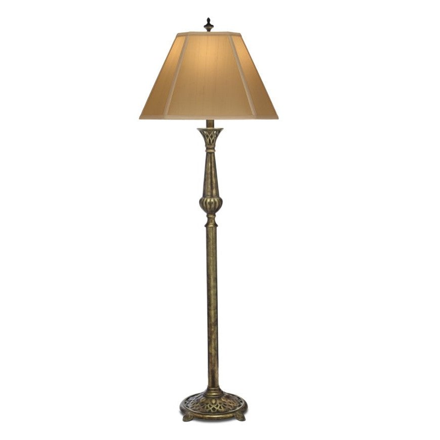 Stiffel 3-Way Floor Lamp in Amber Tortoise Shell – Oriental Lamp Shade
